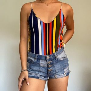 Gaze Multicolored Striped Bodysuit